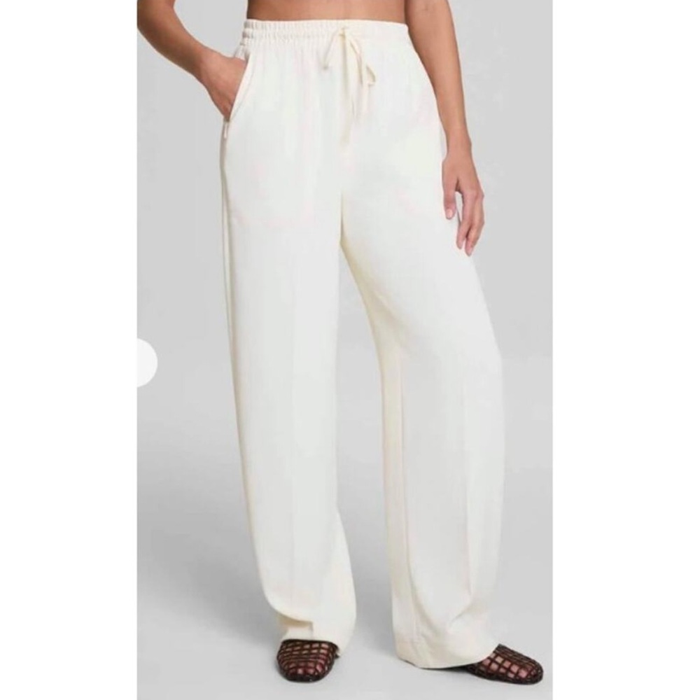 NWT Spanx Travel Gab Wide Leg Pants Linen Cream Size 2X